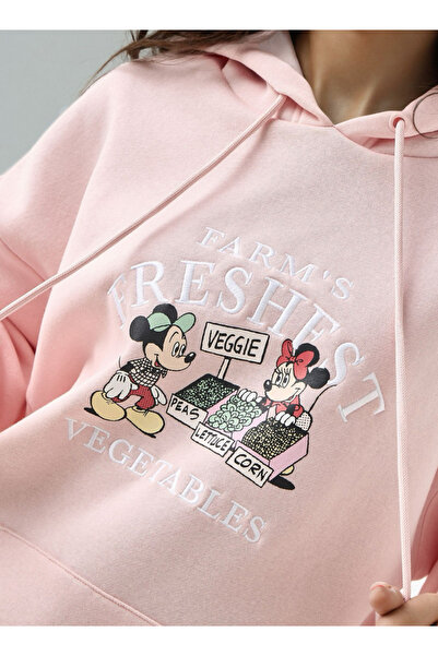 SP Characters هودي قصة فضفاضة بطبعة ميكي وميني ماوس