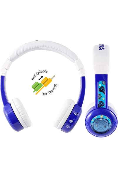 Onanoff BuddyPhones In-Flight Kids Foldable Headphones (Blue)