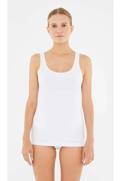 Dagi Women's Wide Neck - Thick Straps, Basic 95% Cotton 2-Pack Tank Top