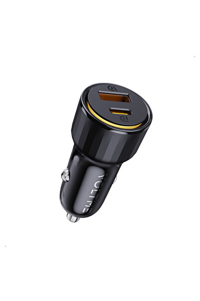 VOLTME شاحن سيارة Cazo بمنفذي USB-C وUSB بقوة 48 واط - أسود