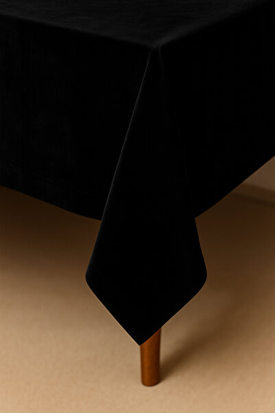 De'Vor Velvet Textured Tablecloth | Stylish, Soft, Stain-Resistant Black Tablecloth