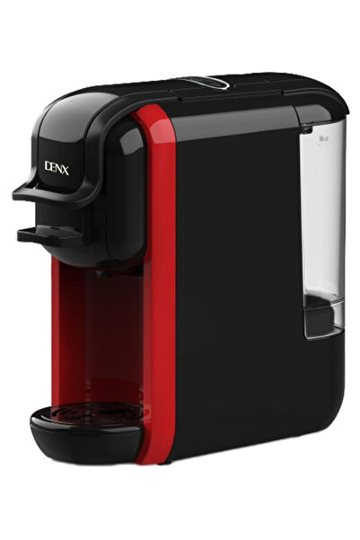 Denx Espresso Coffee Machine, 3-in-1 multi-capsule ,19 Bar, 0.6L, Black/Red, Kitchen, office