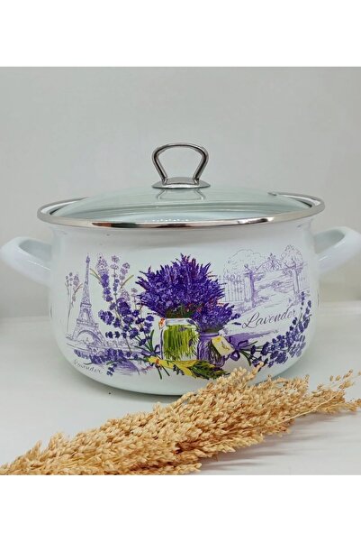 EBRULİEMAYE Lavender Garden Vintage 24 cm 5 Liters Milk Yogurt Cooking Pot