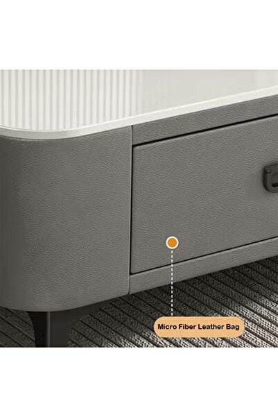 KEKE TV Cabinet with four Drawers Combination Light luxury simple rock 200cm White&Grey