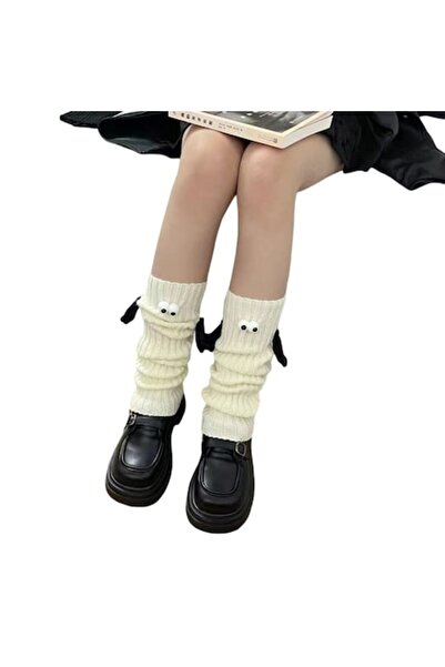 Mixbo Colanți cu franjuri, design amuzant cu magneți, albi (mărime universală)