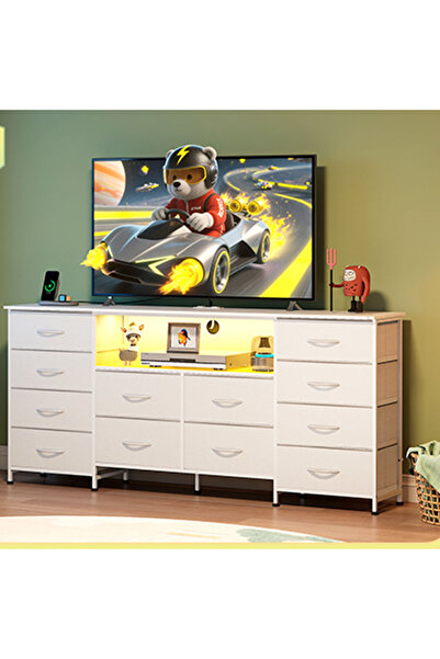 KEKE 12-drawer large size TV model For inside Bed Home Bed Room White Color 65.83" inch