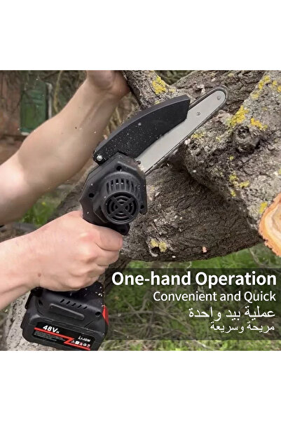 YESMAX 6 inch Mini Chainsaw, Cordless Handheld Electric Chainsaw, One-Hand Portable Electric Saw