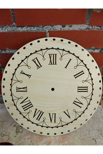 öyküdekor Wooden Mdf Clock Base for Rattan Weaving 30cm.