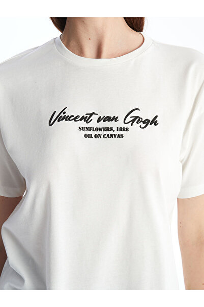 LC Waikiki Ecru Vincent Van Gogh Printed Women's T-Shirt