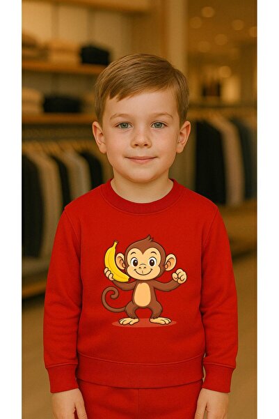 playwear سترة رياضية للأطفال MAYMUN MUZ مطبوع للفتيات والأولاد برقبة دائرية 3...