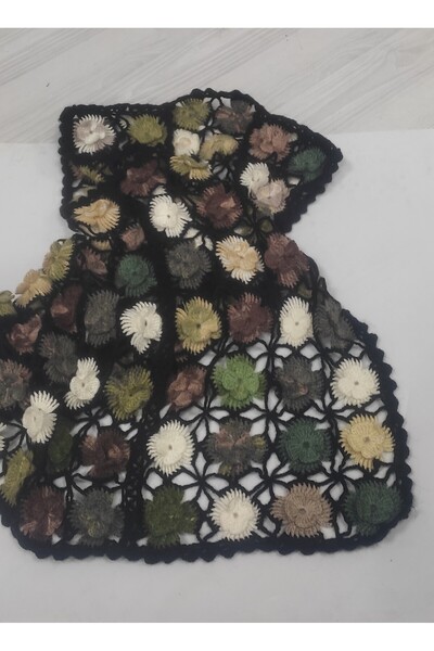 Kevser nur tuhafiye Hand-Knitted Dowry Motif Vest