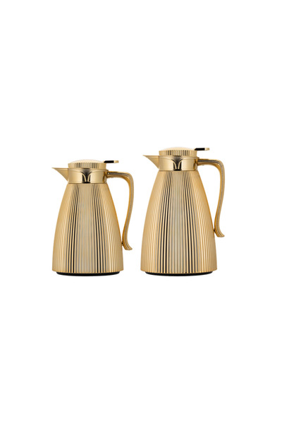 ALSAIF Al Saif Coffee and Tea Thermos Set (2 pieces) / Elegant design to suit all tastes - Gold - 1.0/1.7 Liters