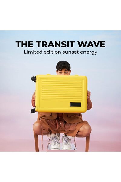 MOKOBARA The Transit Wave - Check-in Luggage, Medium 64 cm, Yellow, Polycarbonate, 8-Wheel, TSA Lock