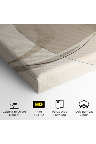 Arthub Tablou Canvas, 90x140 cm, Dormitor Si Living, Abstract Cu Linii, Abstract Circle Painting