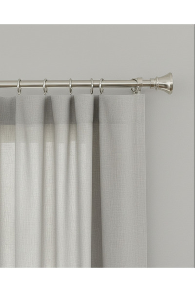 REDTAG قضيب ستارة فردي قابل للتمديد باللون الفضي مع زخرفة معدنية