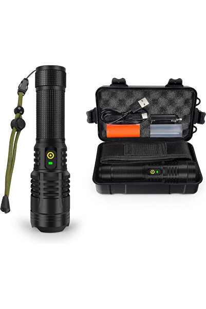 Generic 12000 Lumen Flashlight,USB Rechargeable Flashlight,Super Bright Handheld LED Flashlight,5 Modes