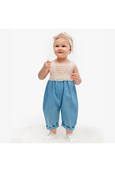 Micii Ștrumfi Dare Me Girls' Romper with Headband - 100% Cotton