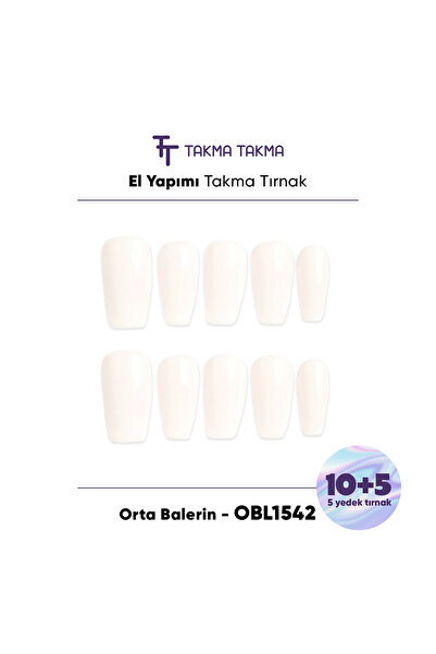 Takma Takma 15'li Krem Orta Balerin OBL1542 Tekrar Kullanılabilir El Yapımı P...