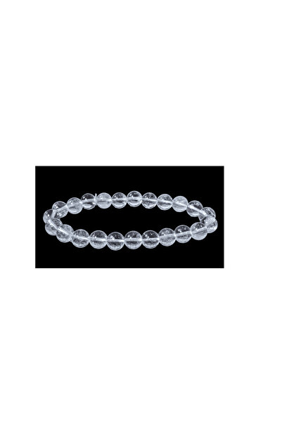 LAXMİ Bratara din Cuart transparent (Cristal de Stanca) A 8mm, pentru purificare si regenerare