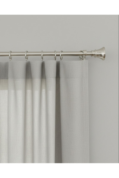 REDTAG قضيب ستارة فردي قابل للتمديد باللون الفضي مع زخرفة معدنية