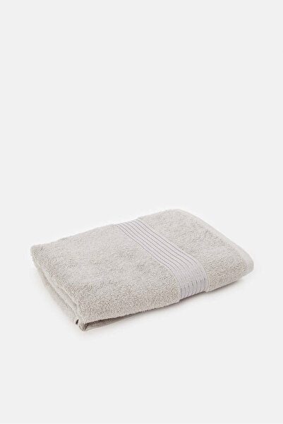 REDTAG Grey Soft Cotton Bath Towel With Viscose Border