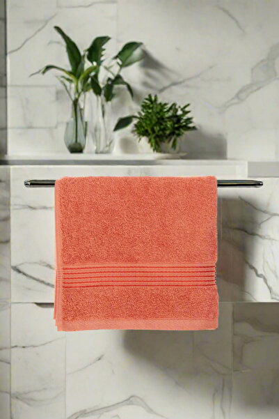 REDTAG Orange Soft Cotton Hand Towel With Viscose Border