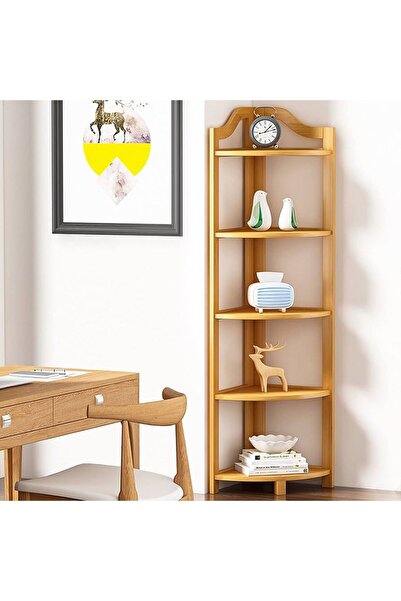 Bin shihoon 5-Tier Bamboo Corner Shelf - Multi-Purpose