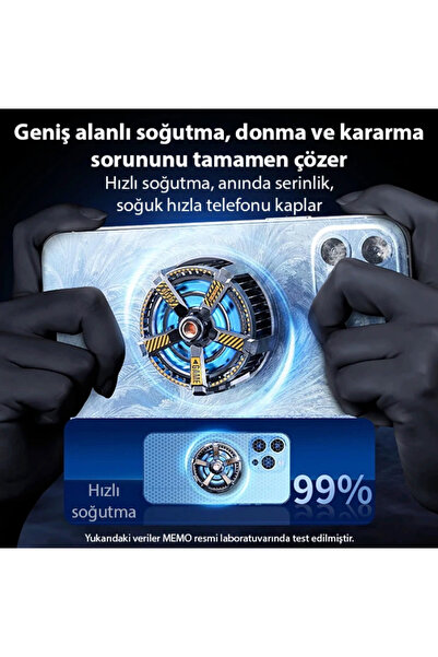 Bowie Ultra Soğutma CX 09 turbo telefon soğutucu oyun canlı yayın youtuber iç...