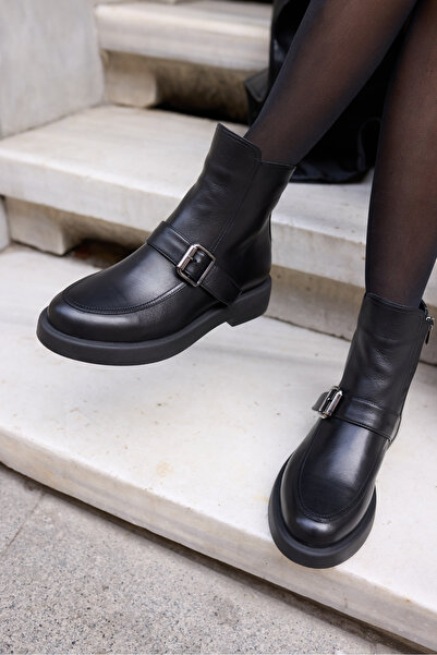 ANGELİNA JONES Velora Women's Black Genuine Leather Boots