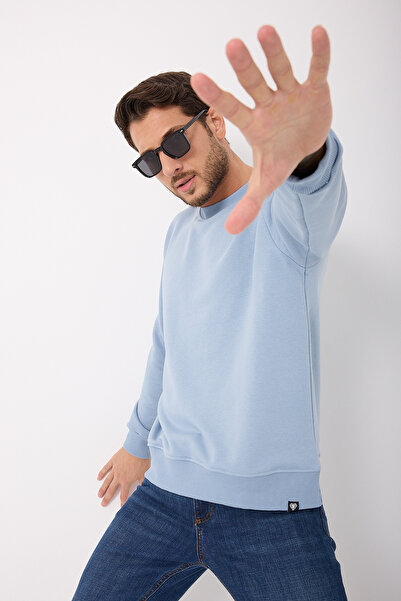 Giyimyol Ανδρικό φούτερ – Basic, Crew Neck, Άνετο Εφαρμογή, Μαλακό βαμβακερό ύφασμα, oversized