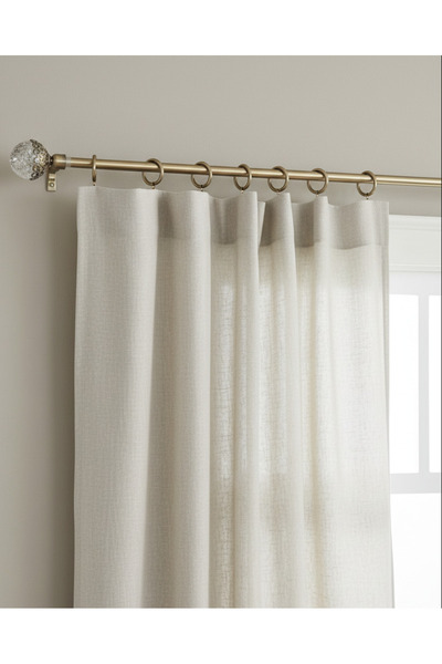 REDTAG قضيب ستارة فردي قابل للتمديد من البرونز مع زخرفة كريستالية