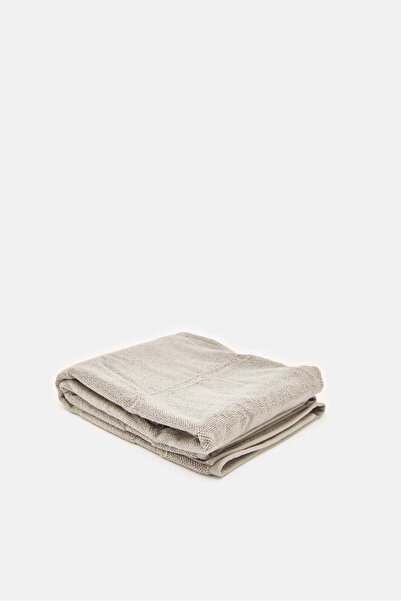 REDTAG Grey Textured Cotton Bath Towel