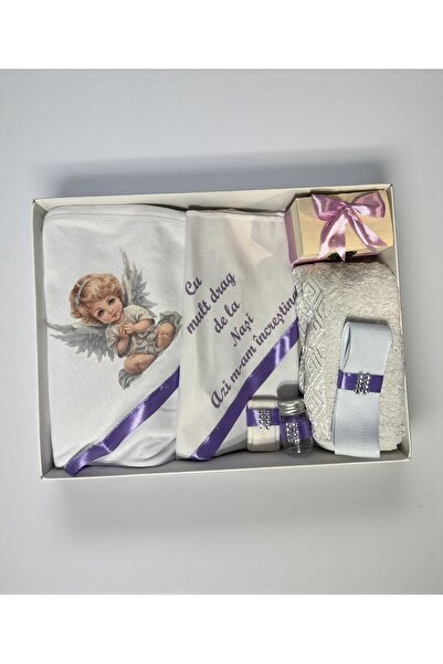 Botez Trusou ingeras – lila imprimat