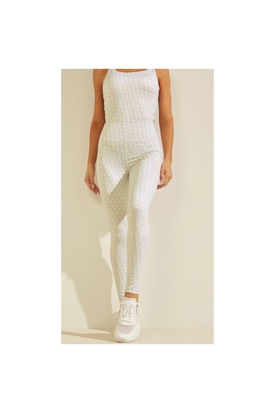 Guess leggings, white, size M (INTL), high waist, logo print