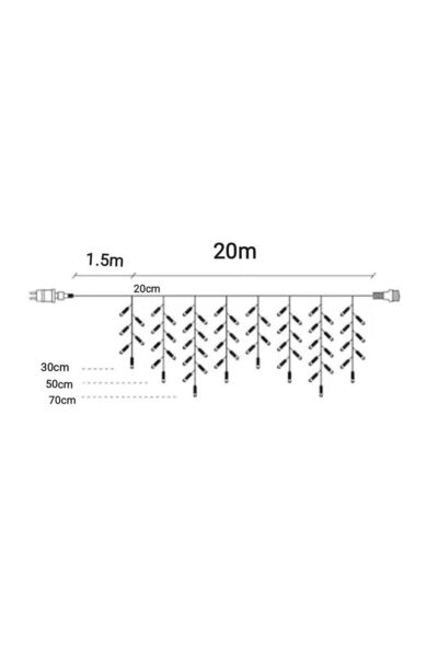 OricareFain Christmas Tree Installation, 20 m, 500 Led, Outdoor/Indoor, White Wire, Interconnectable, Multicolor