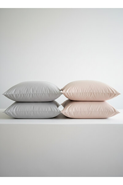 VİENNA 4-Piece Cotton Pillowcase Set 50X70 cm – Double Color Combination – 20 cm Cover Model