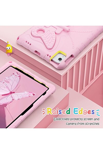 Coolden Case for iPad 11" (A16/A10) – Shock protection, butterfly stand and shoulder strap, pink