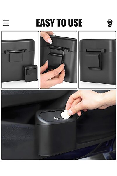 Generic Car Trash Can – Mini Automotive Garbage Bin with Lid, Hanging Design, Includes 150 Plastic Bags