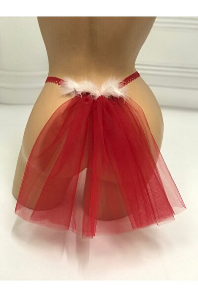 MadyaButik Χριστουγεννιάτικο, Πρωτοχρονιάτικο, Γυναικείο Κόκκινο Δαντελένιο Σ...