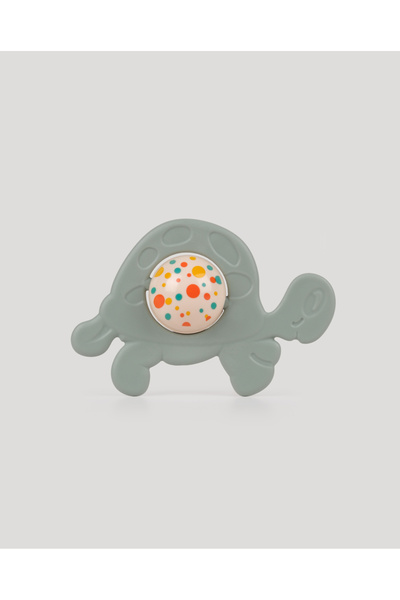 lets be child Sevimli Kaplumbağa Diş Kaşıycı Çıngırak-Petrol Yeşili