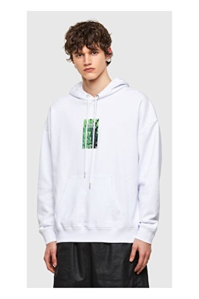 Diesel Hoodie, White, L INTL - 95% Cotton, 5% Elastane