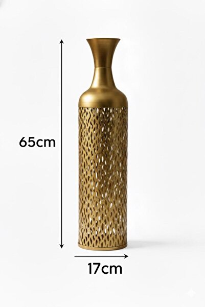Noor High-quality vase set, gold-colored iron with beautiful decoration, 15*50, 17*65, 20*85