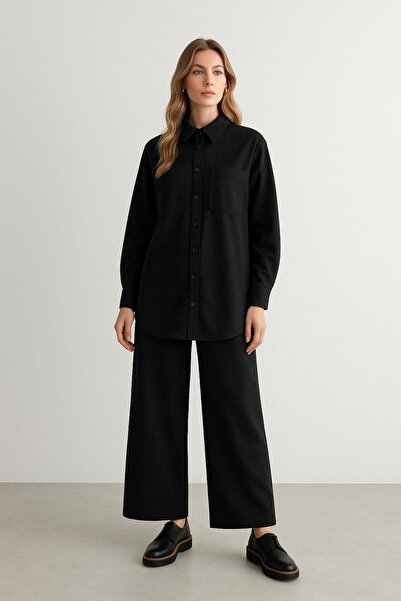 Doque 56059 ÖNDEN ÇITÇIT DÜĞMELİ ÇİFT CEPLİ PANTOLONUN BELİ LASTİKLİ SÜET TAK...