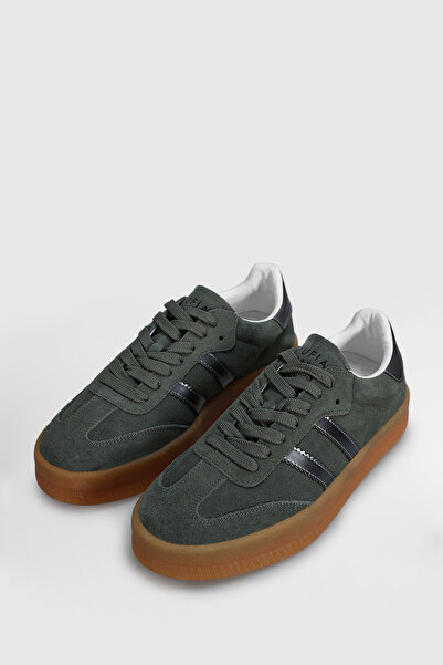 Lufian Davıd Men's Leather Sneaker Shoes Light Green