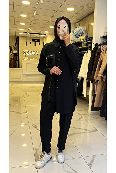 Vosse Gazella Siyah Paraşüt Detaylı Takım