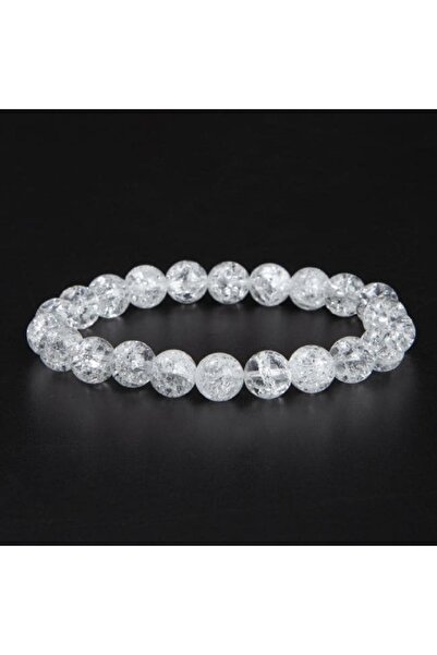 LAXMİ Bratara din Cuart transparent gheata (cracked) A, 8mm, pentru vindecare si regenerare ADN