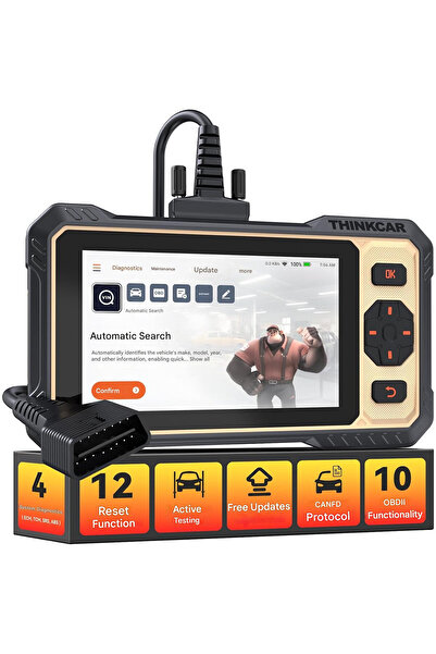 ThinkScan Car tester 662, OBD2 scanner, ECM/TCM/SRS/ABS, 12 reset functions, black/yellow