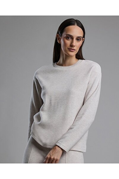 R&B سويت شيرت منقوش برقبة دائرية وأكمام طويلة