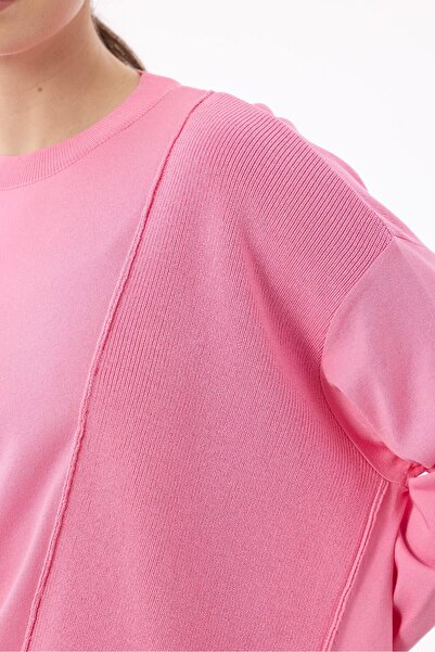 Tığ Triko Knitted Detailed Tunic Pink