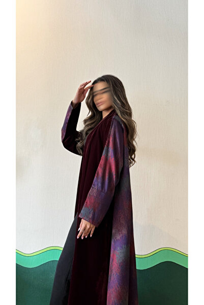 AYA - MW1759 - Velvet abaya, front and back jacquard